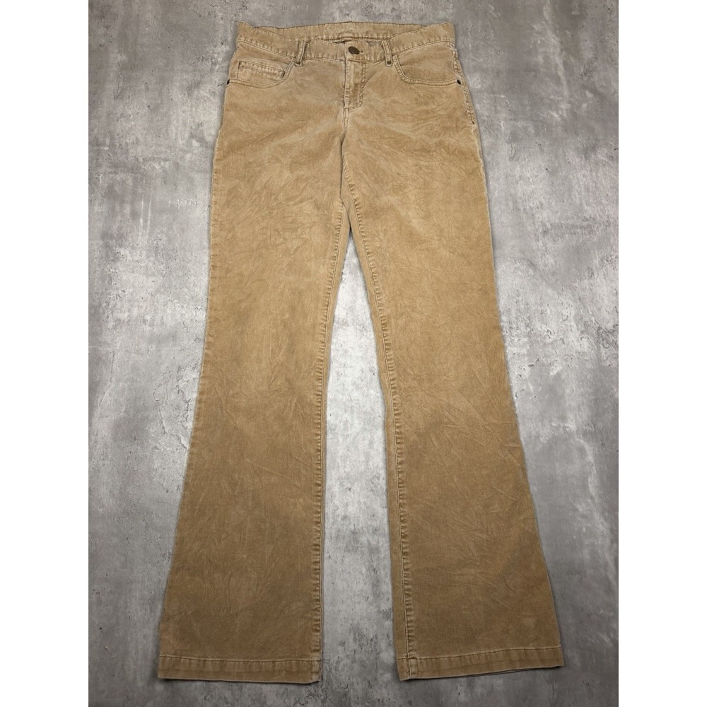 Tommy Bahama Indigo Palms Corduroy Pants Womens 6 Tan Flare Vintage Y2K Boot Cut